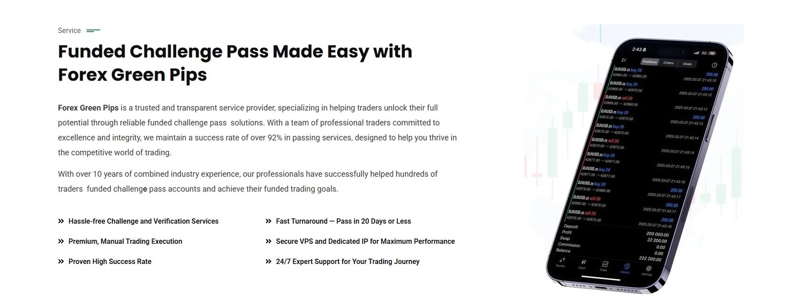 Forex Green Pips Prop Firm Passing Service