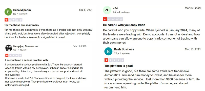 ZuluTrade Negative Comments